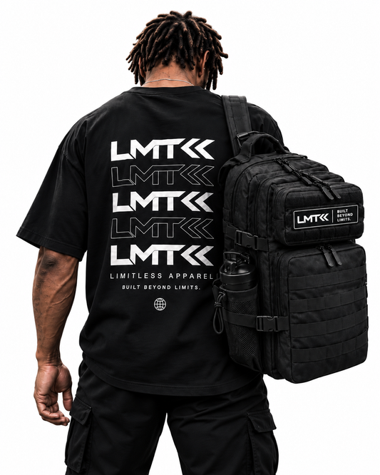 LMT Repeat black oversized unisex T-shirt