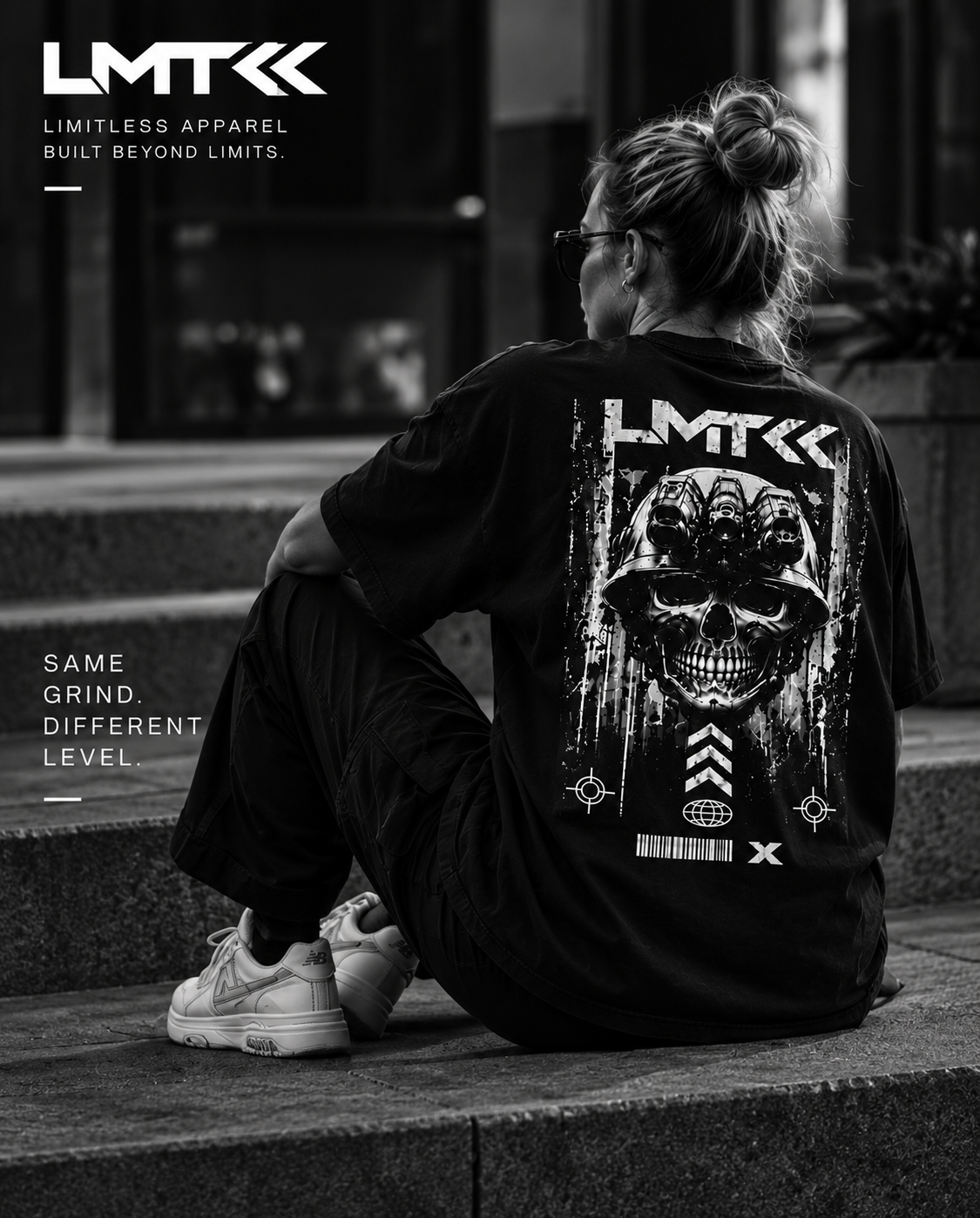 LMT War Machine oversized T-shirt back graphic