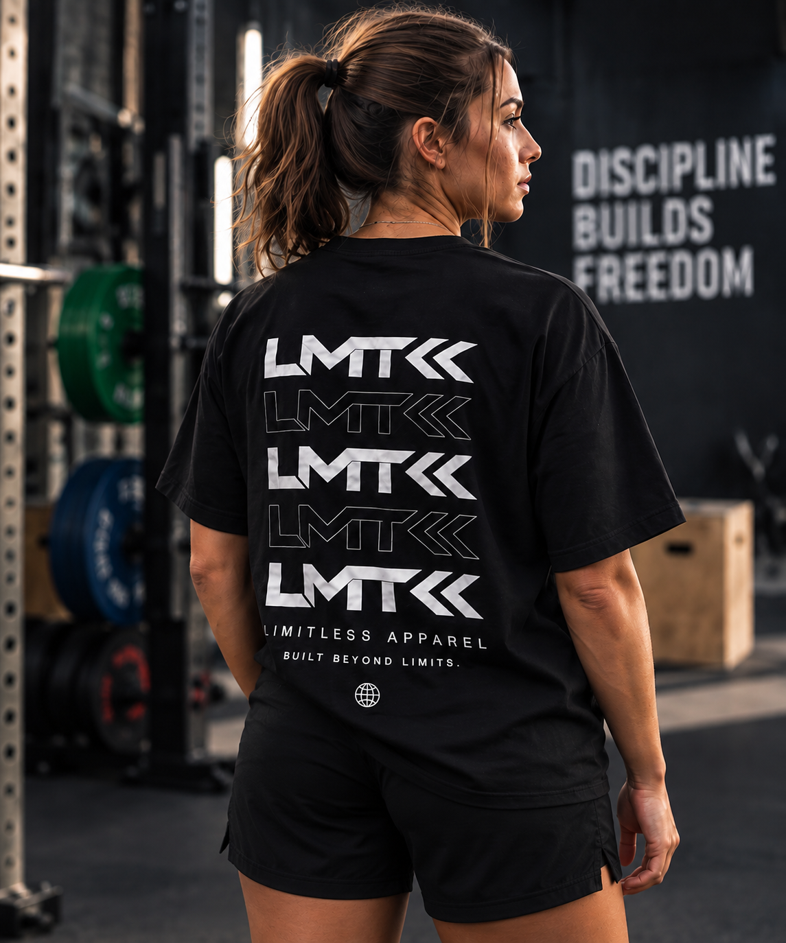 LMT Repeat black oversized T-shirt back design