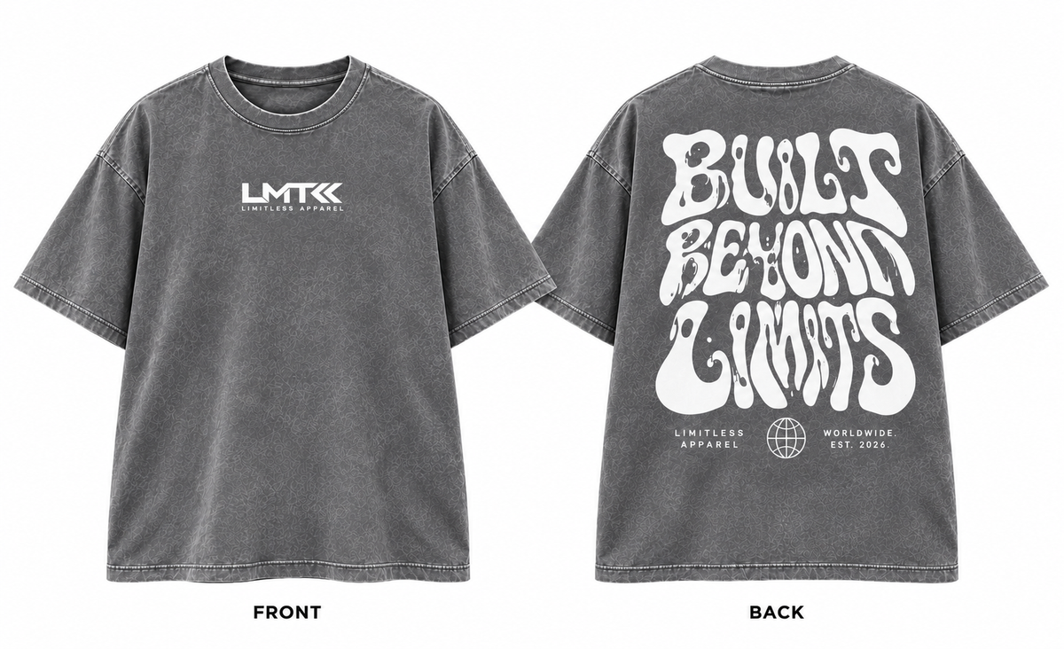 Oversized Washed Out Bubble Tee Grey