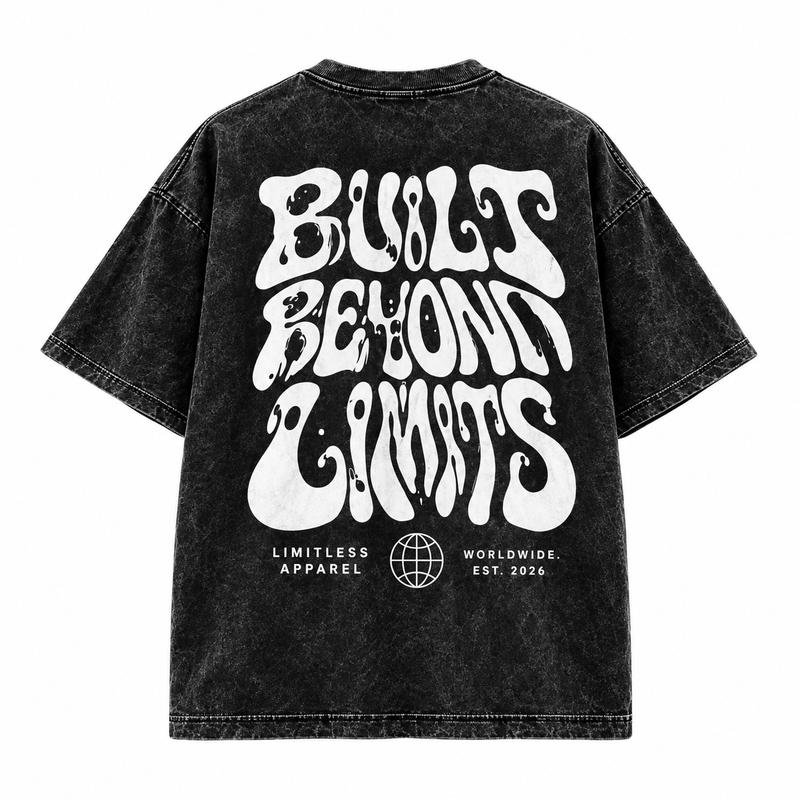 Oversized Washed Out Bubble Tee (Black)