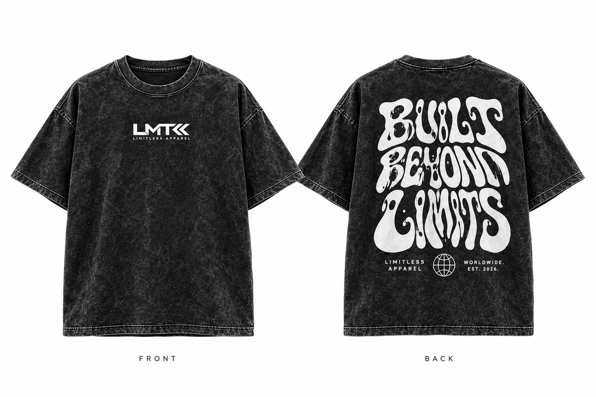 Oversized Washed Out Bubble Tee (Black)