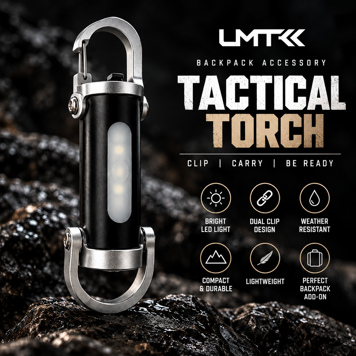 LMT Tactical Torch – dual clip backpack accessory