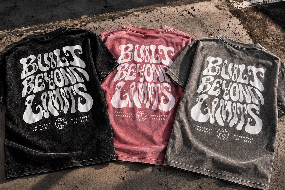 LMT washed out bubble tees including the grey colourway