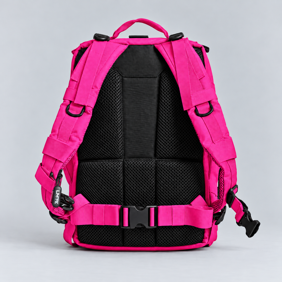 hot pink backpack – full rear view
