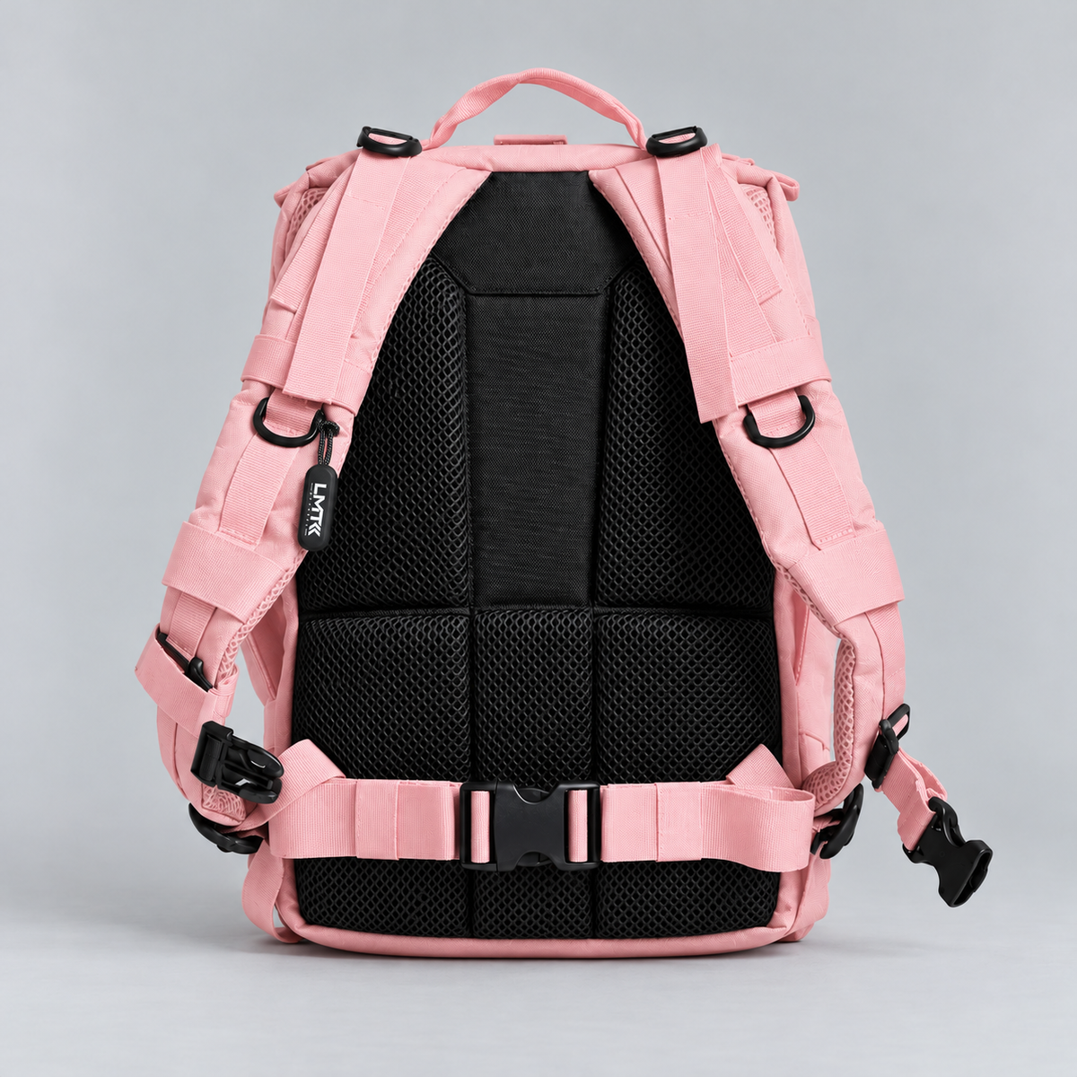 light pink backpack – full rear view
