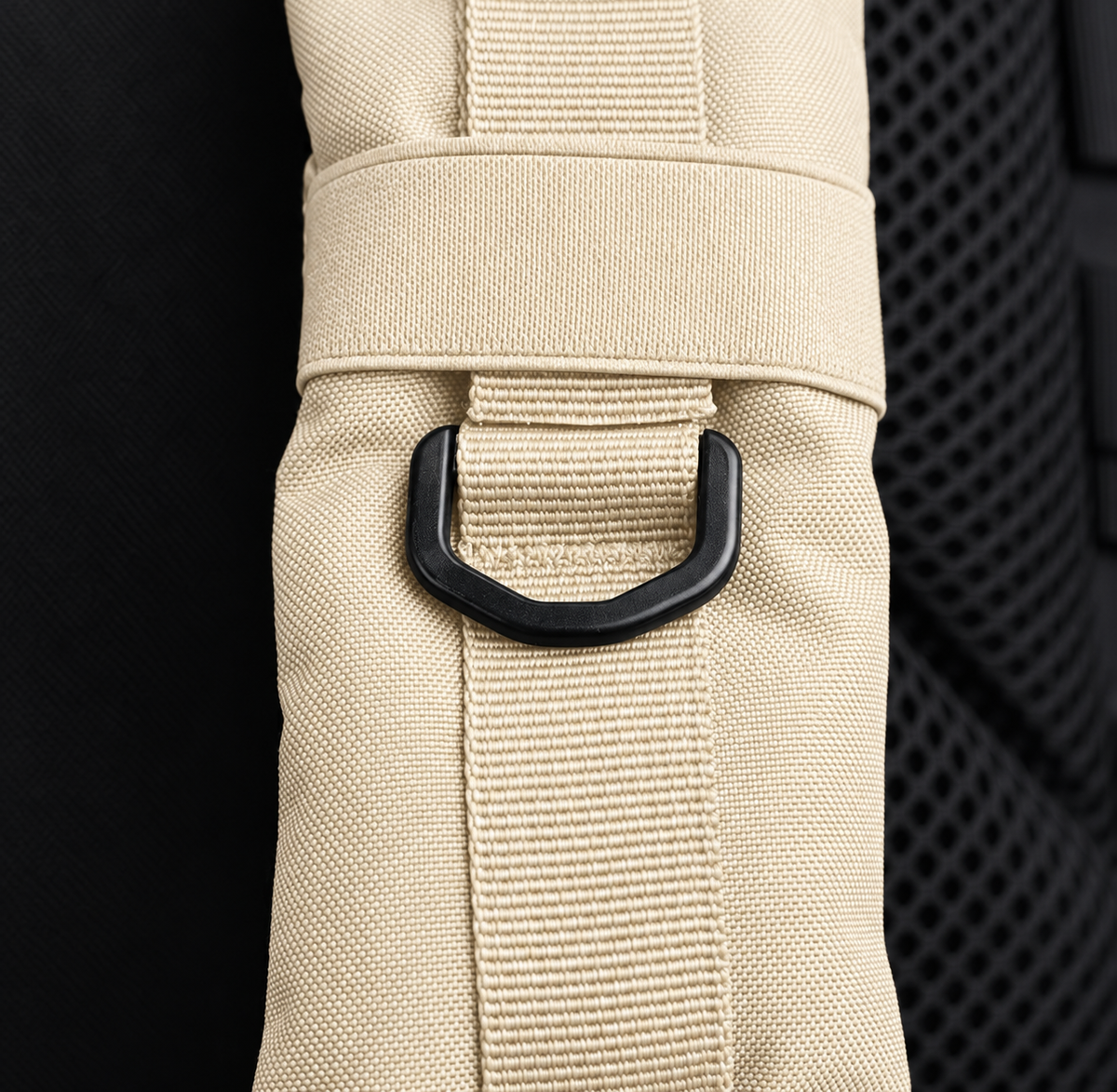off white backpack – shoulder strap with black fitting detail