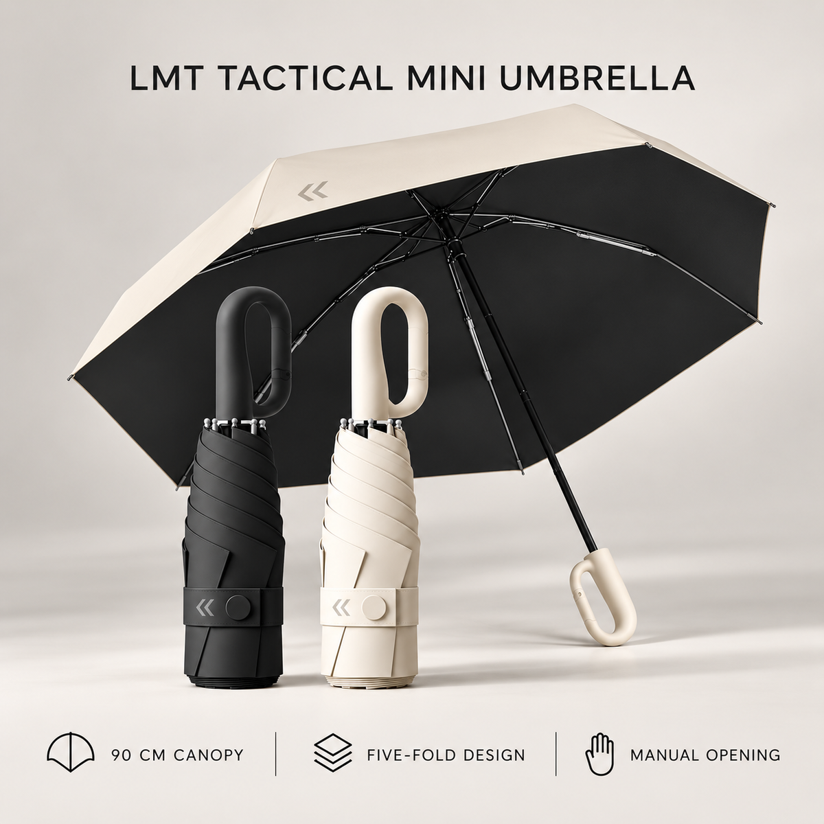 LMT tactical mini umbrella dual-clip feature