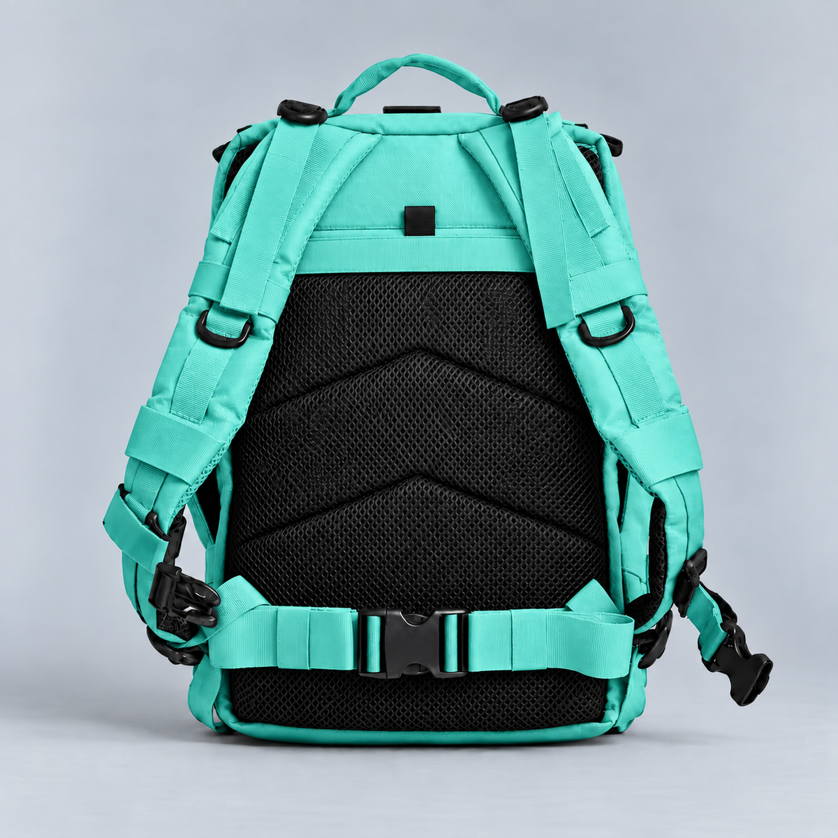 mint backpack – full rear view with rear storage pocket