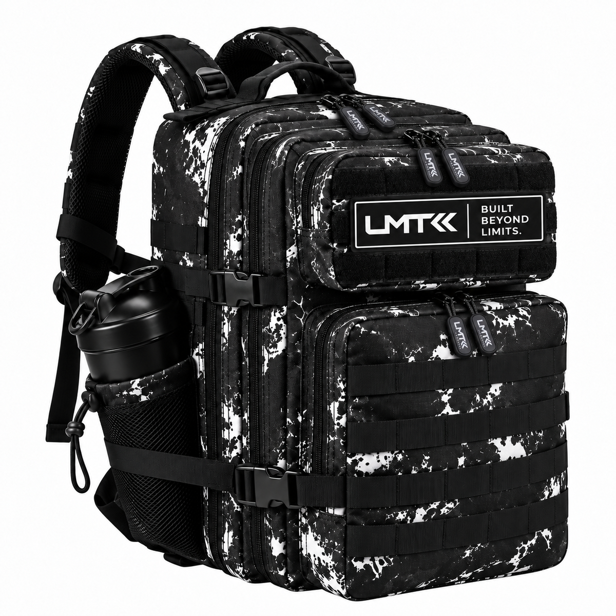 LMT 25L black and white tie-dye tactical backpack